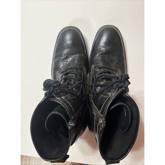 ASTON GREY Collection Rockcastle Black Leather Lace Up Zip Boots Mens 11 US NICE main image 5